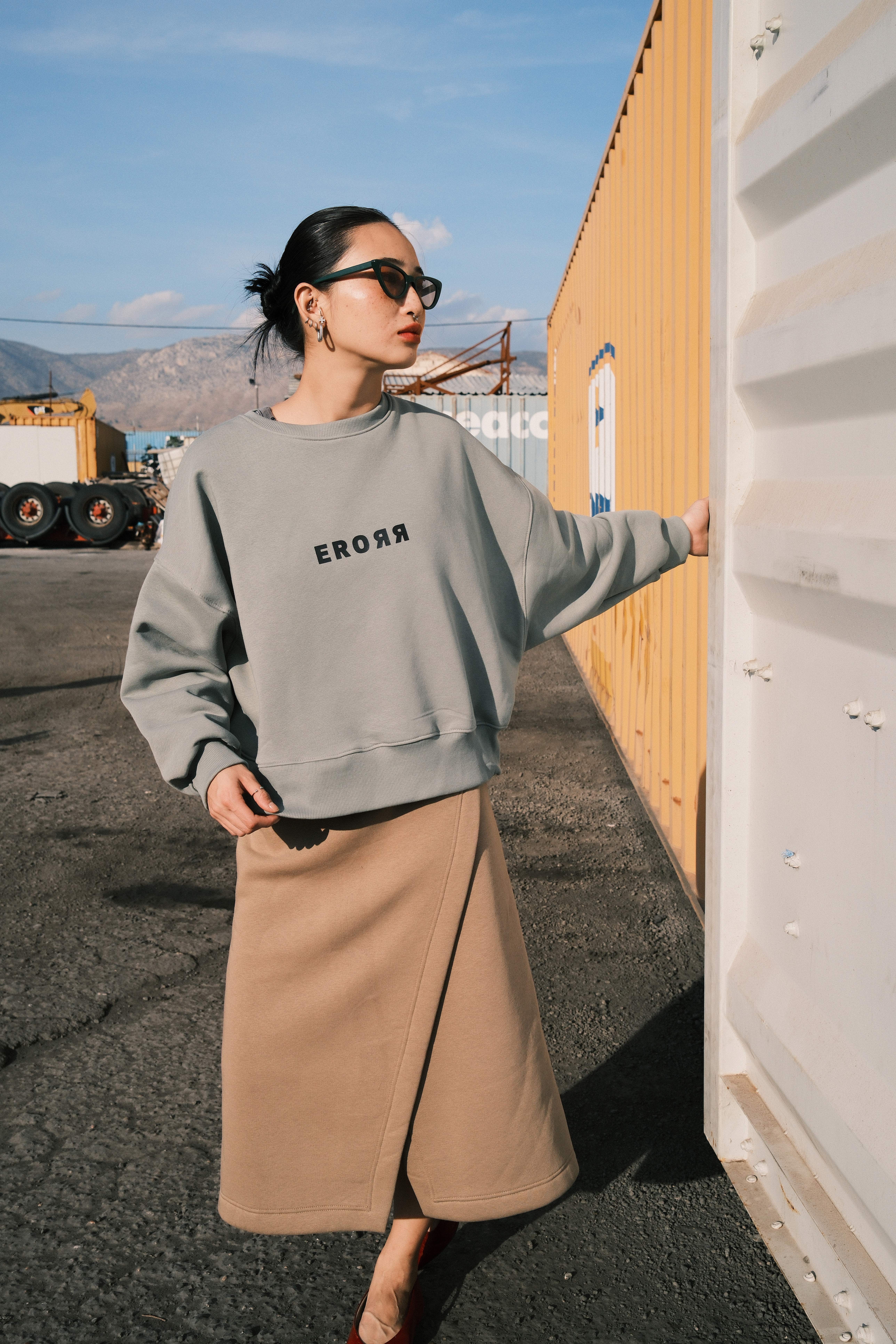 GLITCH SKIRT TOBACCO