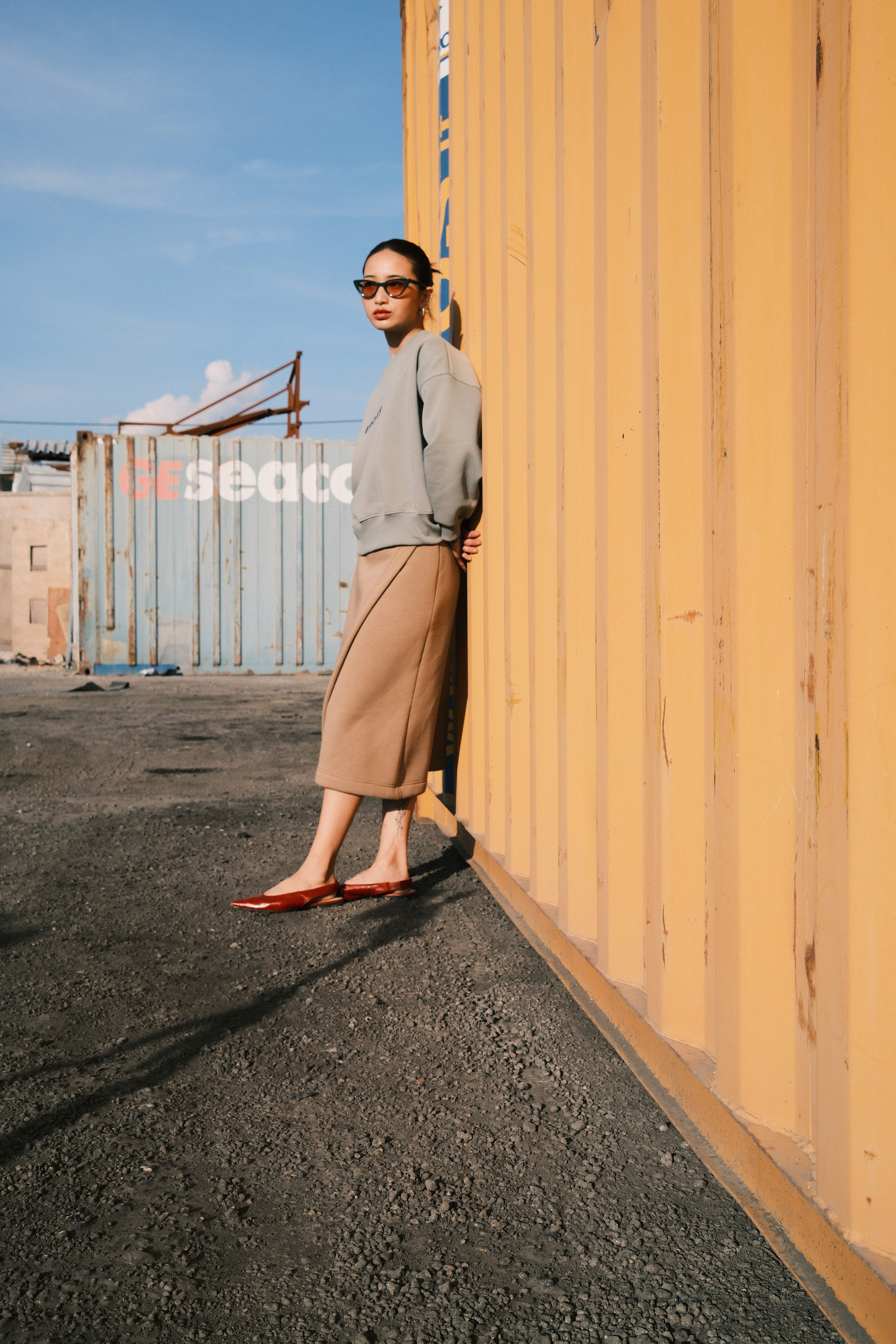 GLITCH SKIRT TOBACCO